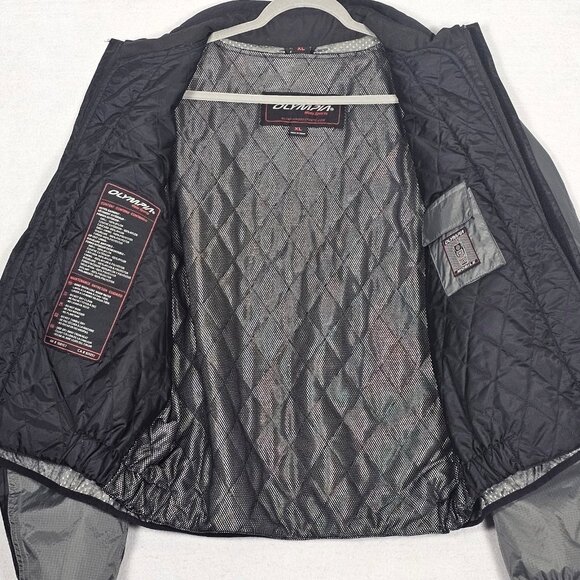 Olympia Moto Sports Men’s Sz XL Motorcycle Jacket with Zip Out Lining Black Gray - Picture 4 of 6